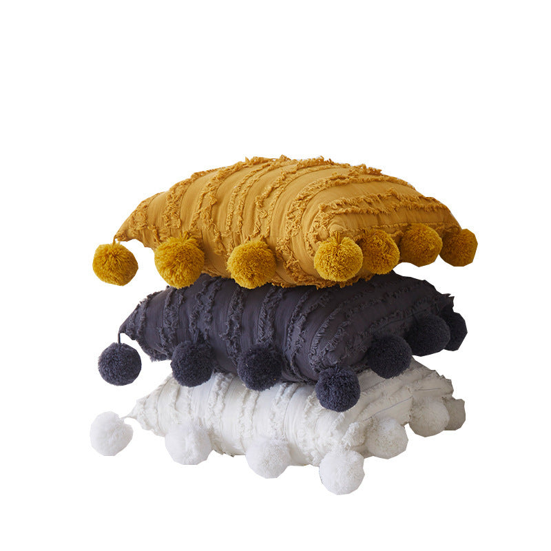 Sofá con cojines de color liso - Elegante diseño de jacquard de algodón