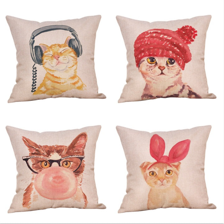 Adorables fundas de almohada con forma de gato: decoración encantadora para el hogar