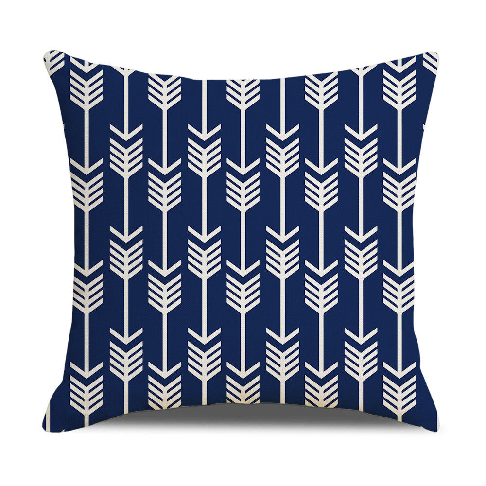 Funda de almohada de lino con diseño geométrico simple y transfronterizo para sofá