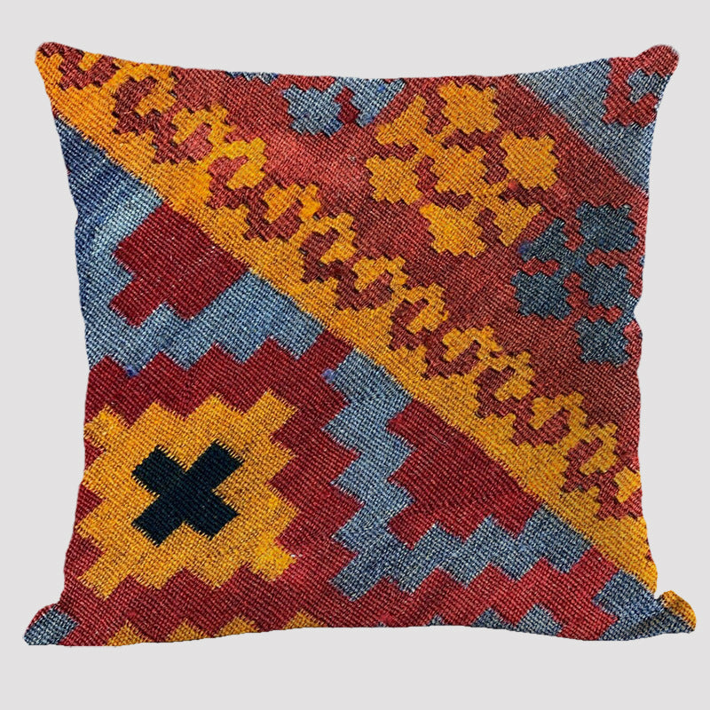 Almohada de lino bohemia de estilo étnico