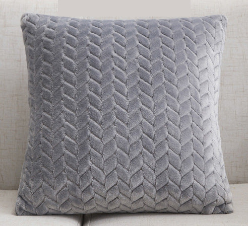 Funda de cojín de franela con hojas y flores - Funda de cojín moderna de terciopelo para sofá