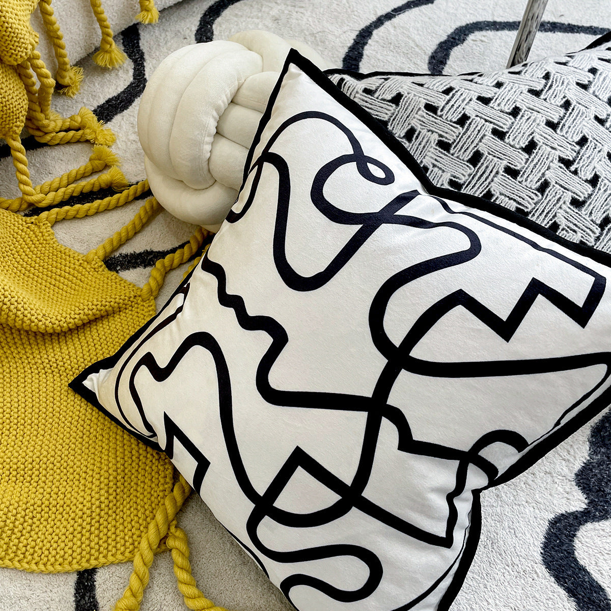 Funda de cojín con estampado de terciopelo para sofá de sala de estar