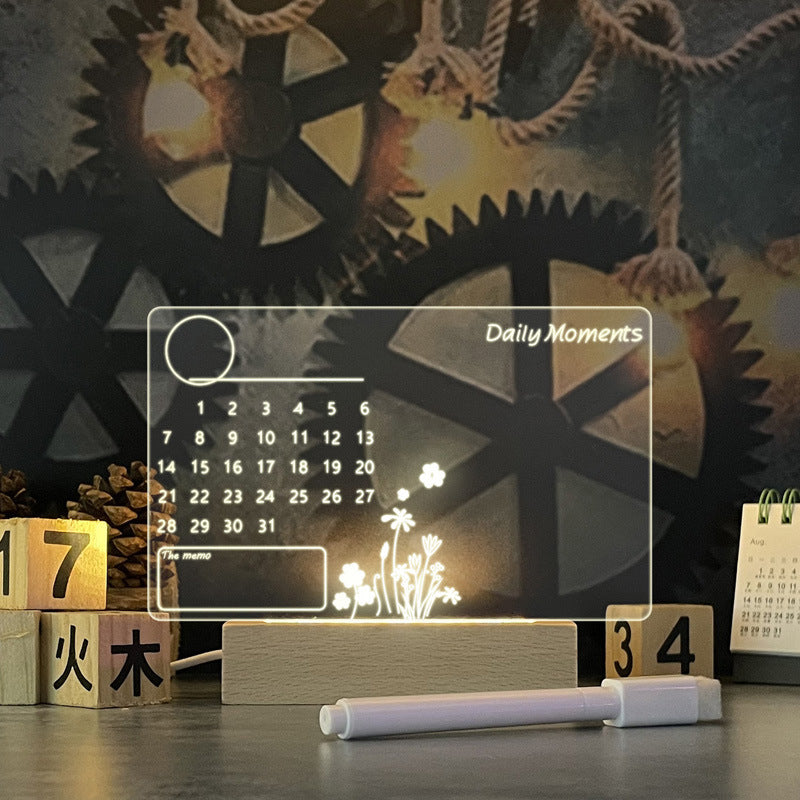Kreatywna LED Nocna Lampa USB Tablica Wraz z Długopisem - Idealny Prezent dla Dzieci i Dziewczyn