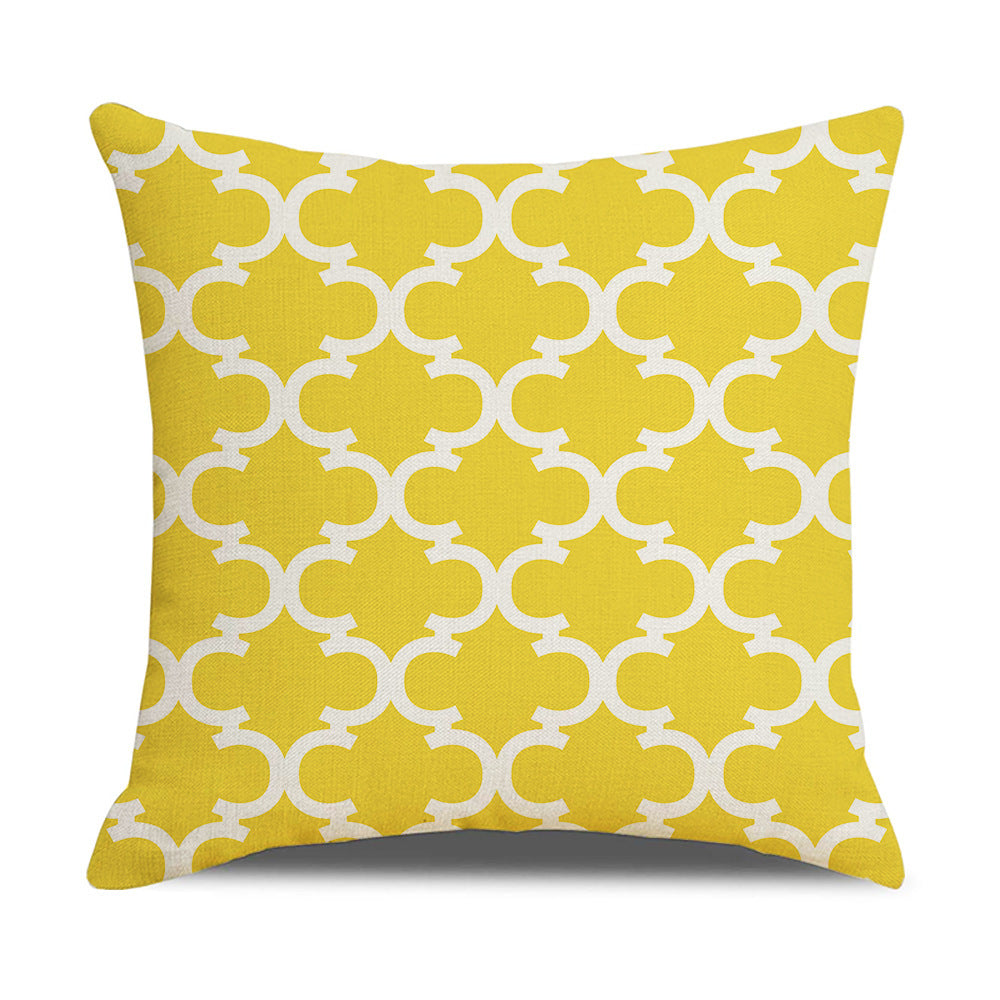 Funda de almohada de lino con diseño geométrico simple y transfronterizo para sofá