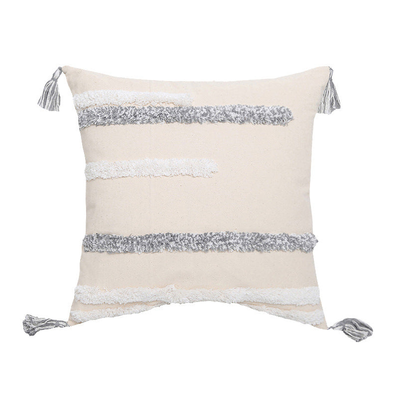 Cojín de sofá Flow - Cojín lumbar marroquí con borlas
