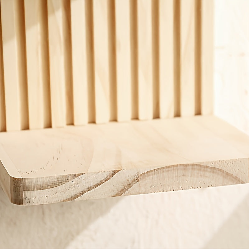 2 Imitation Wood Wall Shelves with Curved Edges