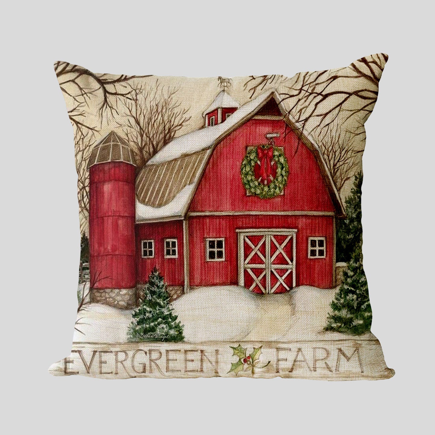 Linen pillowcase from the New Year and Christmas series