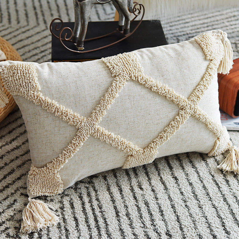 Ręcznie tkana poszewka na poduszkę z bawełny i poliestru