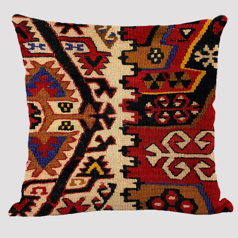 Almohada de lino bohemia de estilo étnico