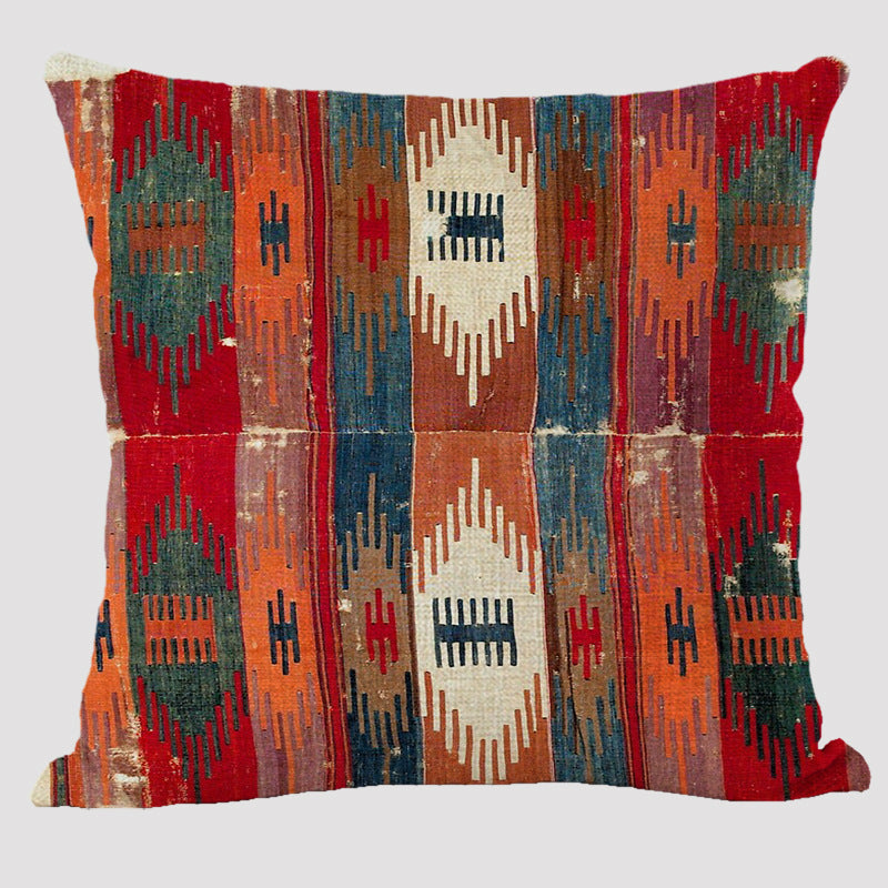 Almohada de lino bohemia de estilo étnico