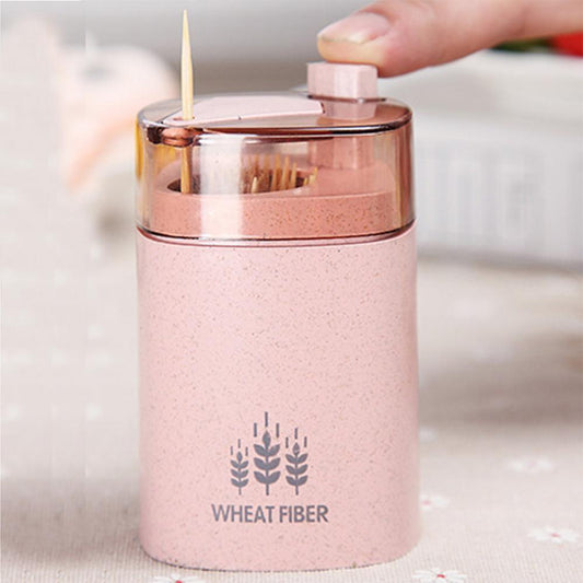 Automatyczny Uchwyt na Wykałaczki - Ekologiczny Pojemnik z Recyklingowej Słomy