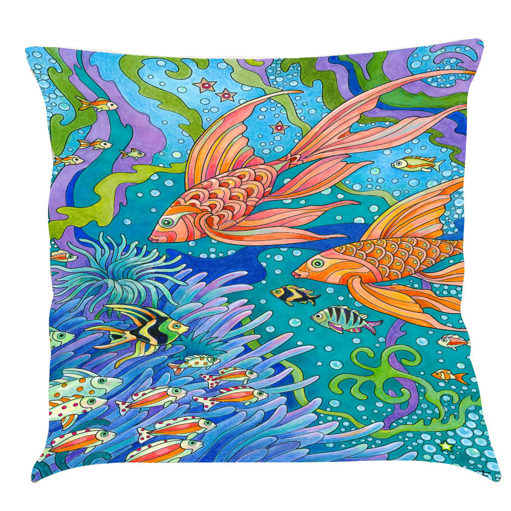 Funda de almohada clásica de algodón y lino de la serie Ocean