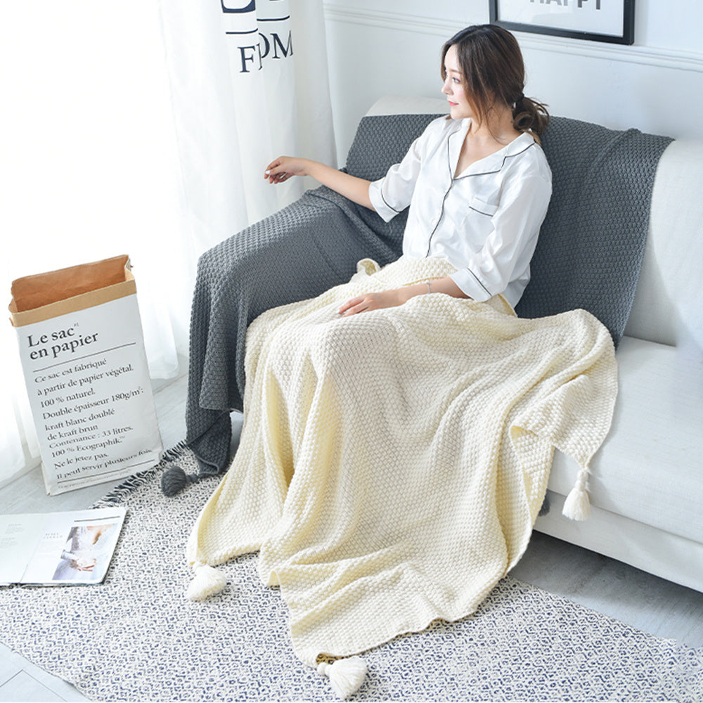 Nordic Tassele Blanket - Multifunctional Sofa Cover, Office Blanket, Bed Towel