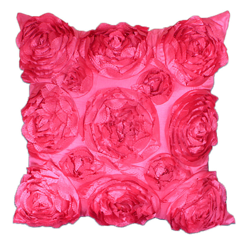 Funda de almohada bordada con rosas