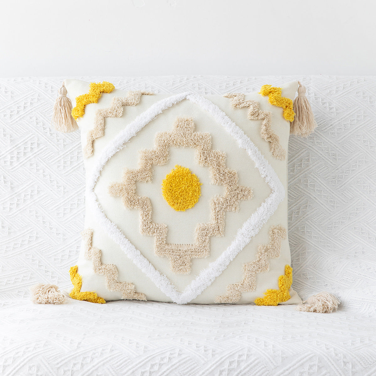 Nowa Boho Geometryczna Poduszka Tuftowana