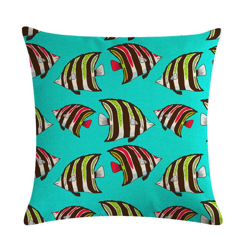 Poszewka lniana Color Fish
