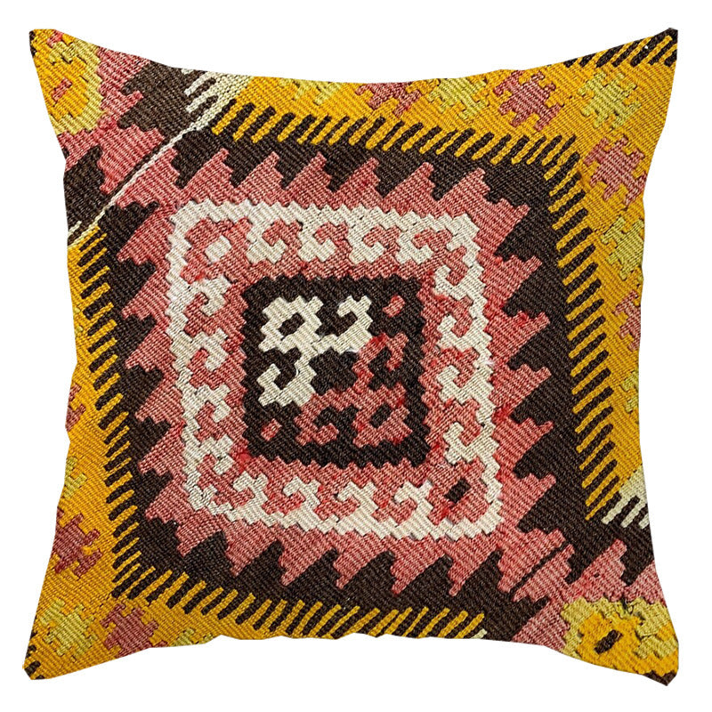Almohada de lino bohemia de estilo étnico