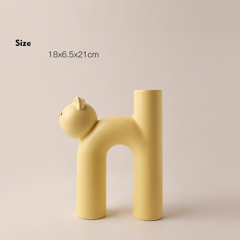 A charming cat-shaped vase