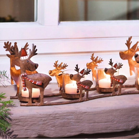 Moose Pulling Candlestick Decoration
