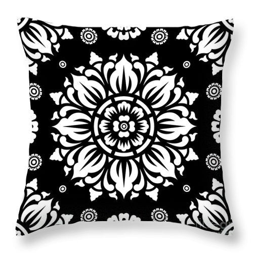 Simple Black and White Peach Skin Pillow