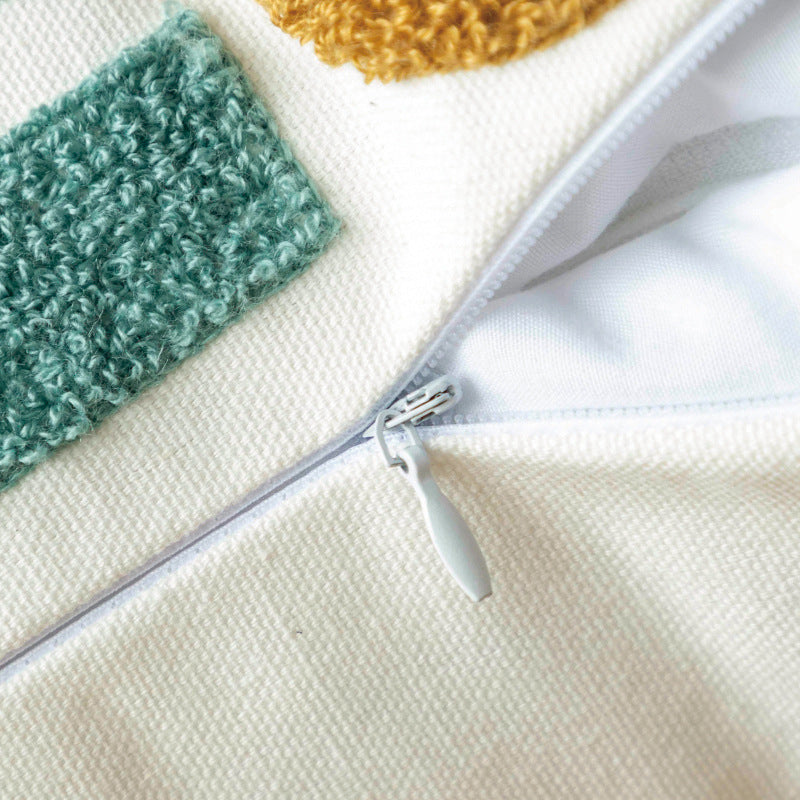 Elegante juego de cojín y funda de almohada de lona de algodón