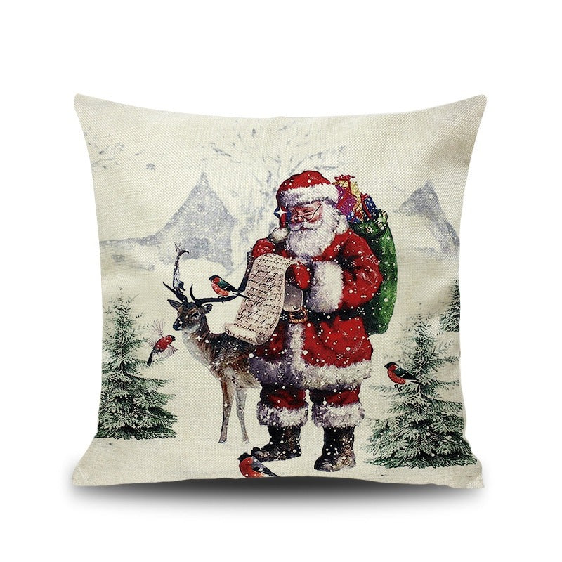 Christmas Linen Pillowcase - Modern Style