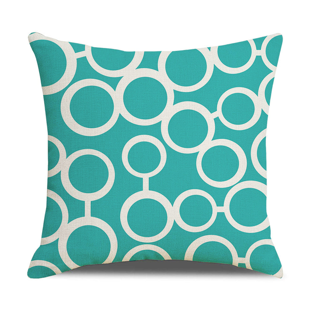Funda de almohada de lino con diseño geométrico simple y transfronterizo para sofá