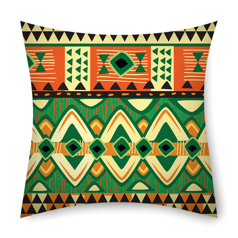 Almohada con estampado étnico de rayas tribales africanas