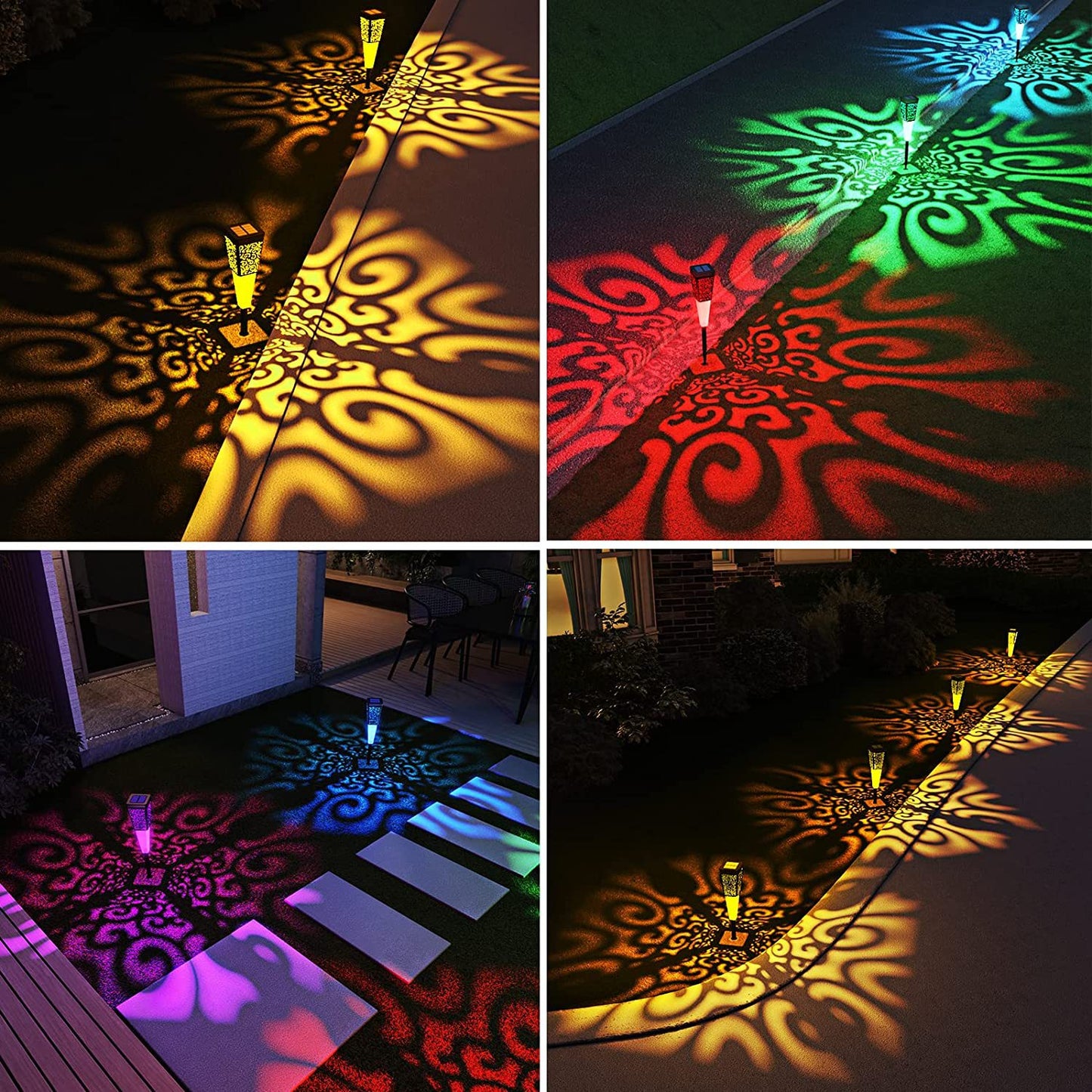 Kolorowa lampa dekoracyjna RGB do ogrodu zasilana energią słoneczną