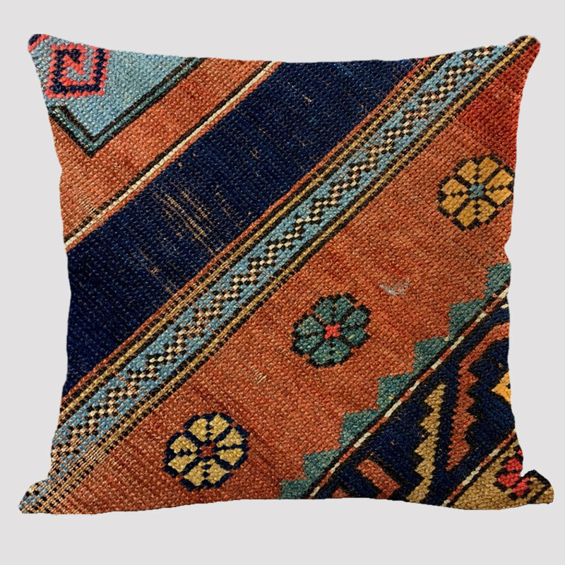 Almohada de lino bohemia de estilo étnico