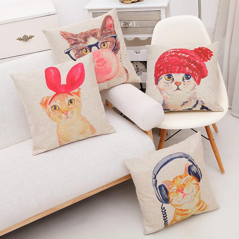 Adorables fundas de almohada con forma de gato: decoración encantadora para el hogar