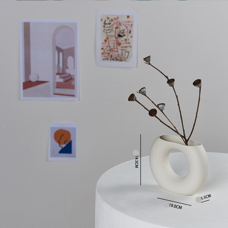 Wazon ceramiczny w kształcie ściętego koła