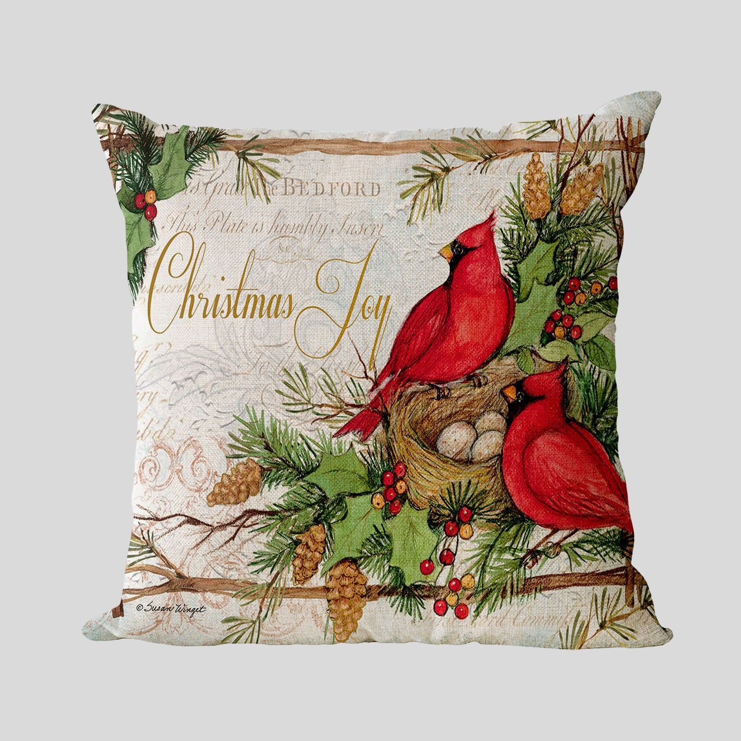 Linen pillowcase from the New Year and Christmas series