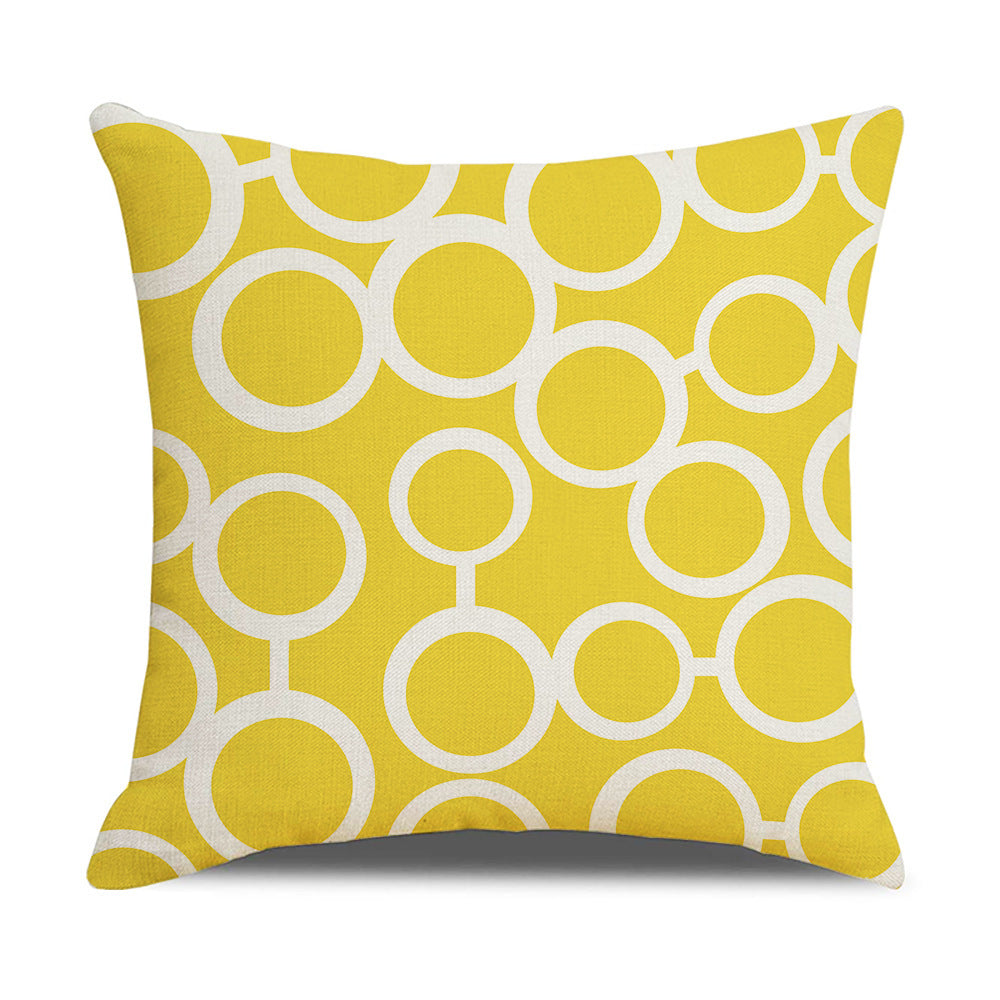 Funda de almohada de lino con diseño geométrico simple y transfronterizo para sofá