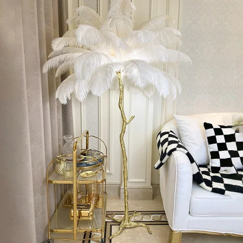 Feather floor lamp, luxury decoration