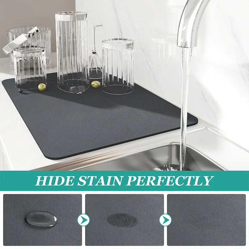 Super absorbent, non-slip, quick-drying kitchen mat