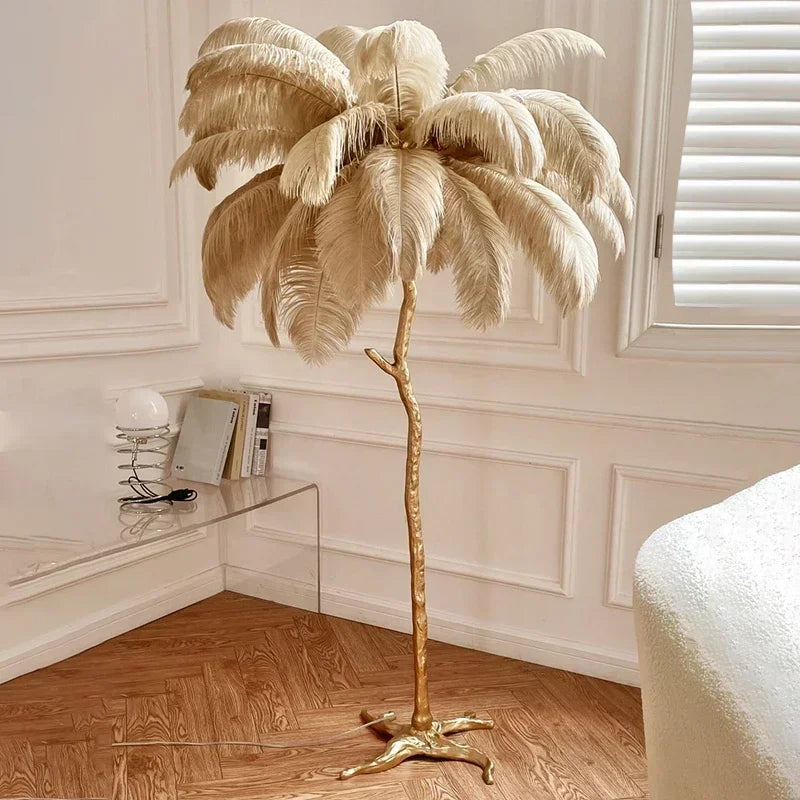 Feather floor lamp, luxury decoration
