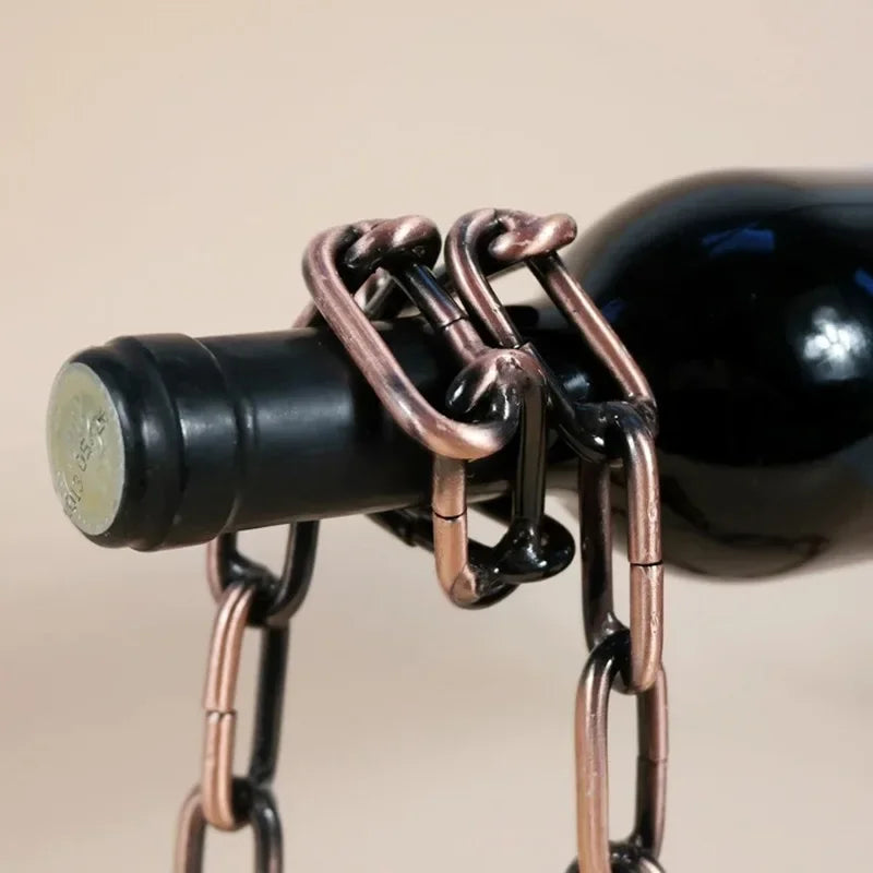 Botellero de metal con cadena para colgar