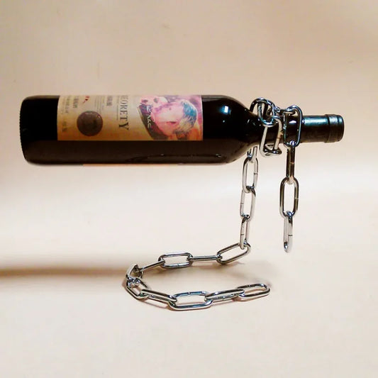 Botellero de metal con cadena para colgar