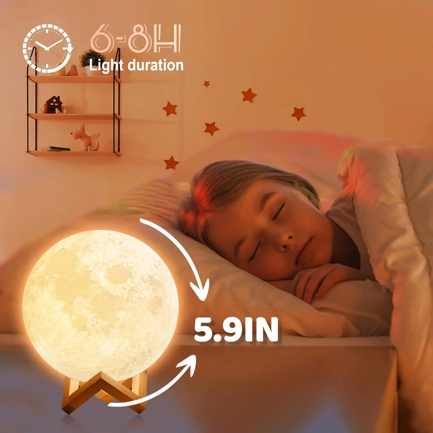 LED Moon Lamp, 16 Colors, with Remote Control