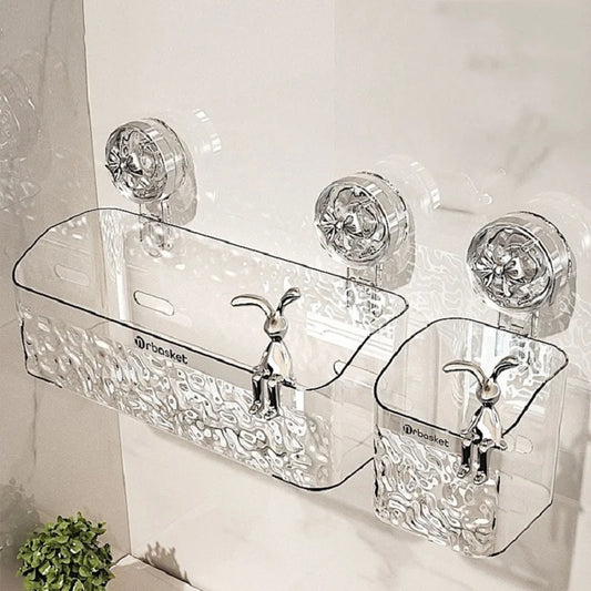 Shower basket with suction cup, quick assembly