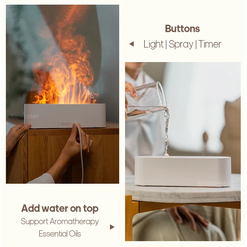 Fire effect aroma diffuser, air humidifier