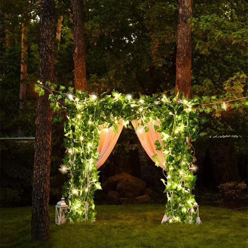 Artificial vine with leaves, 3m LED lights for decoration