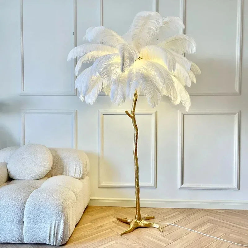 Feather floor lamp, luxury decoration
