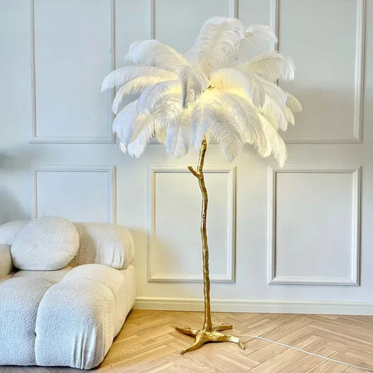 Feather floor lamp, luxury decoration