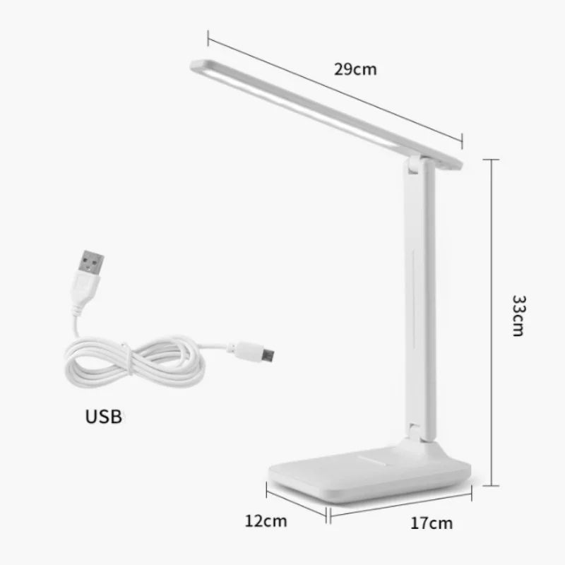 Foldable LED lamp, touch sensitive, dimmable, USB charged