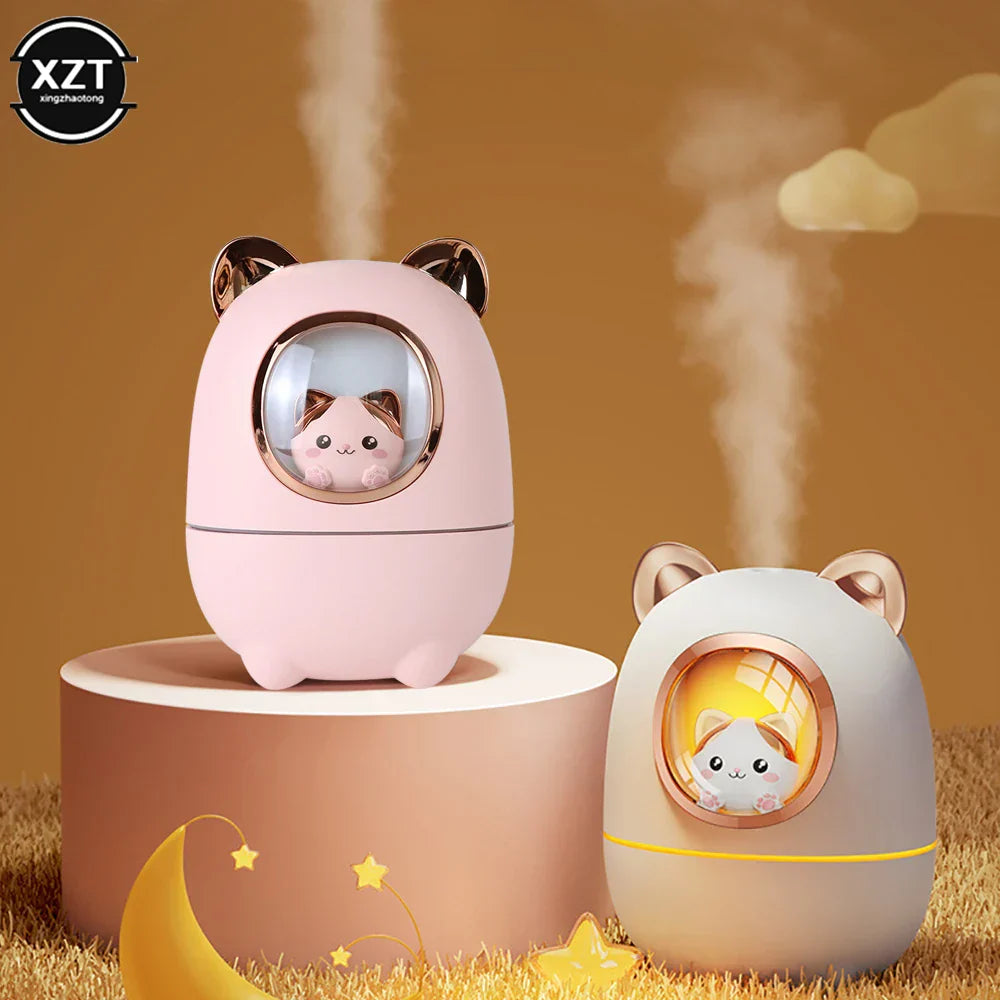 Humidificador de aire USB, lindo gato con luz nocturna