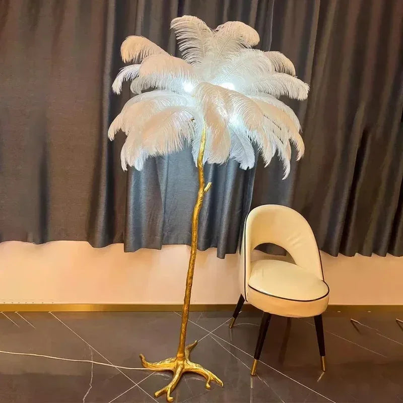 Feather floor lamp, luxury decoration