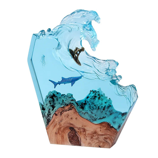 Lámpara LED con motivo de surf, medusas y tiburones, USB