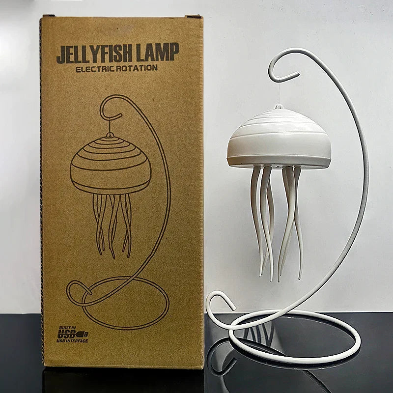 Lámpara decorativa con medusas flotantes